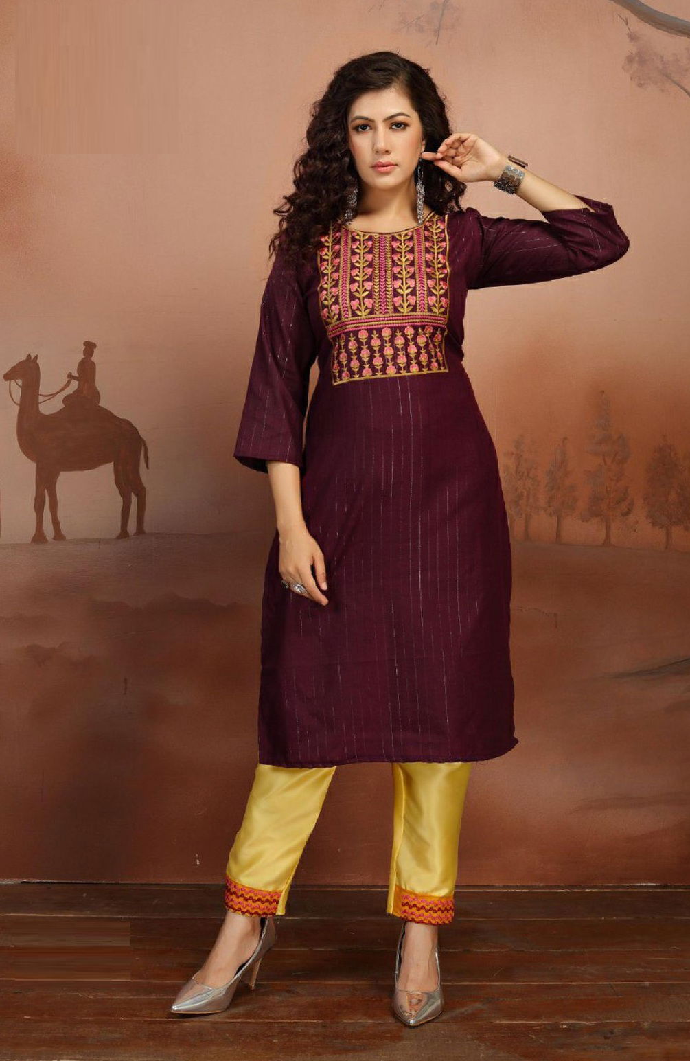 Fly Free Navratan Ethnic Wear Embroidery Work Kurti With Bottom Collection